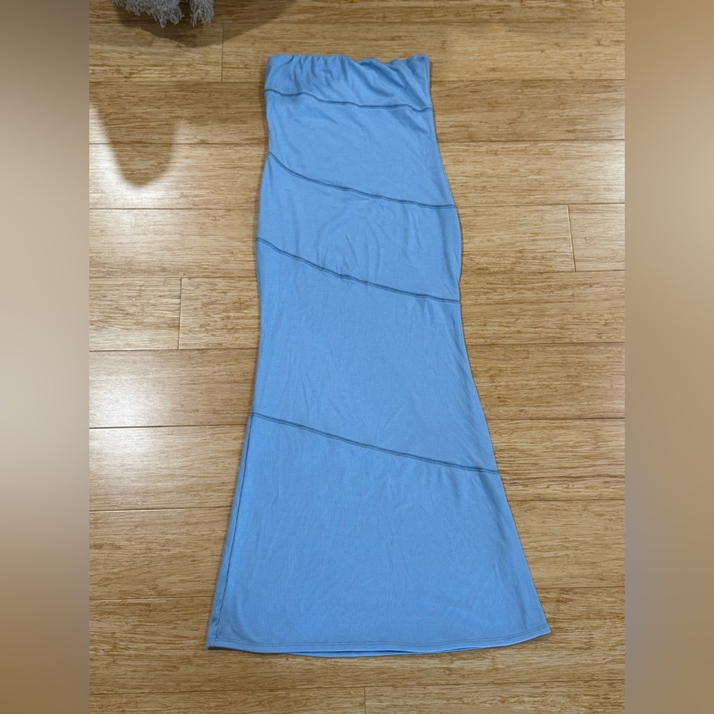 Strapless Blue Dress